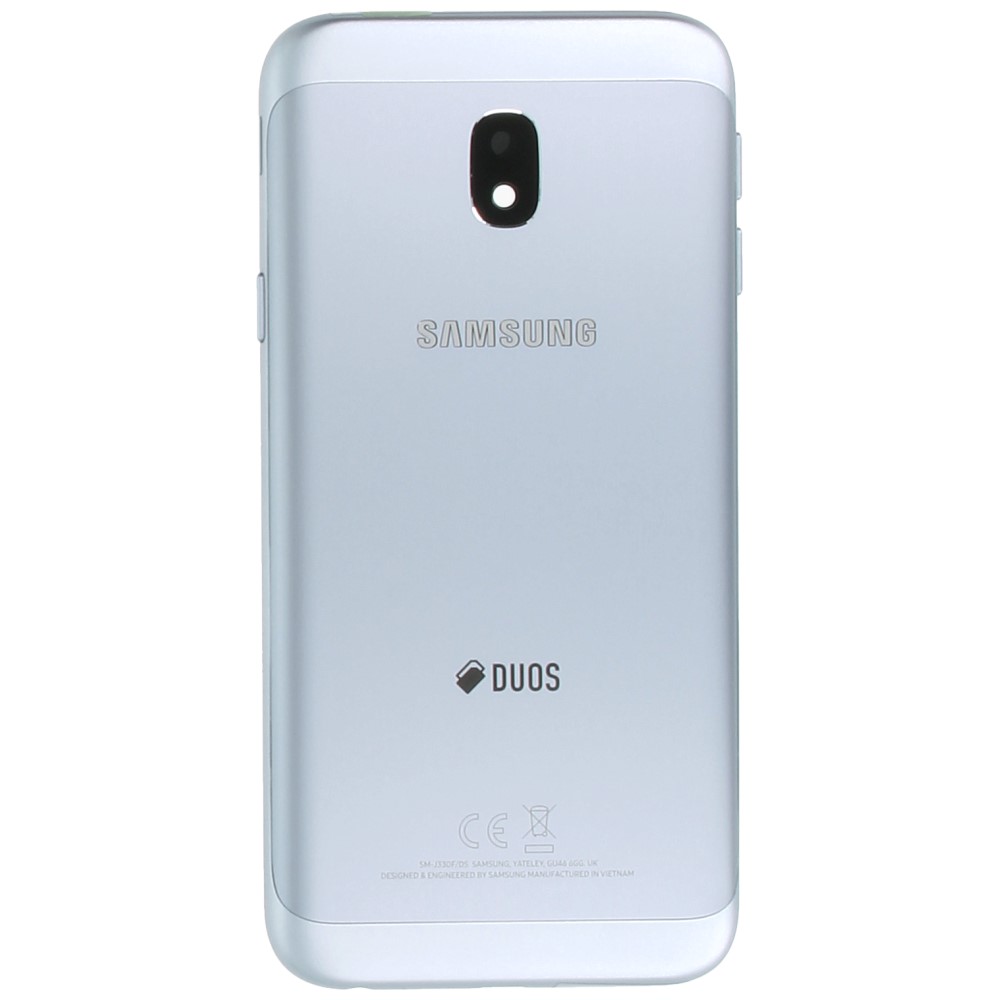Samsung Galaxy J3 17 Sm J330f Battery Cover With Duos Logo Silver Blue Gh 141b