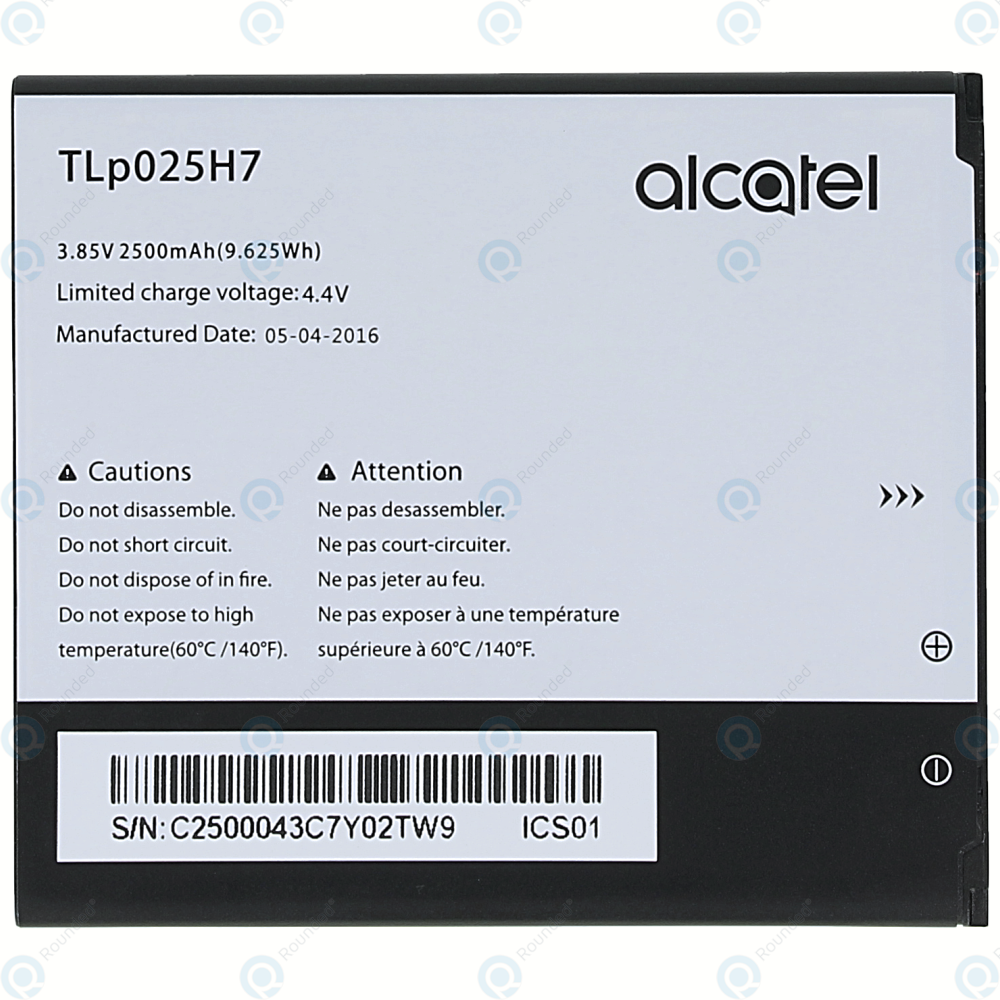 Auténtica Batería 2500 mAh TLp025H7 para Alcatel OneTouch Pop 4 OT-5051X OT-5051D