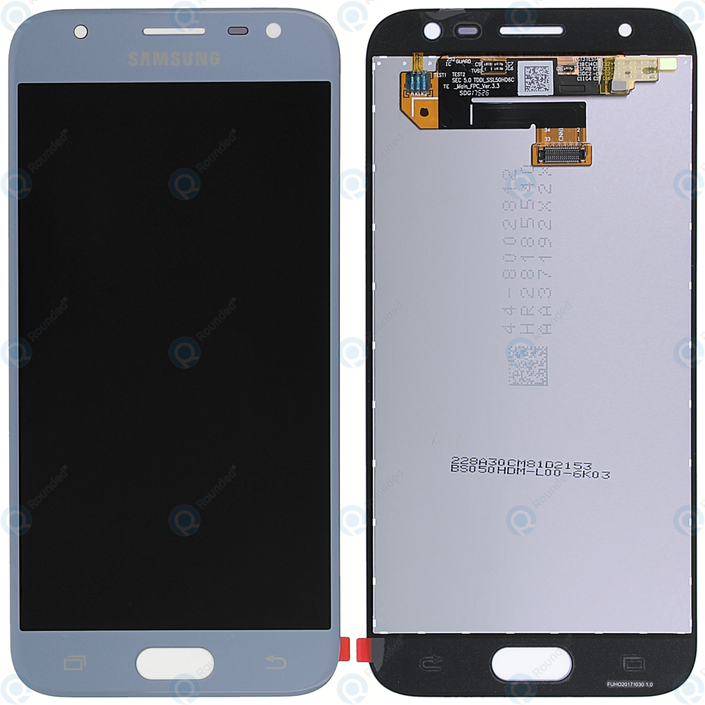 Samsung Galaxy J3 17 Sm J330f Display Module Lcd Digitizer Silver Blue Gh96 a