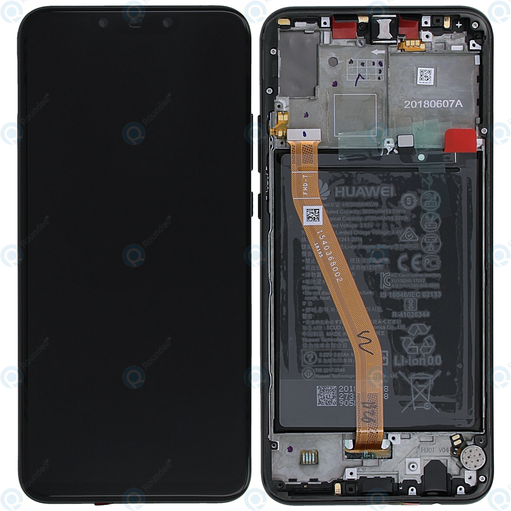 Huawei Nova 3 (PAR-LX1, PAR-LX9) Display module front cover + LCD +  digitizer + battery black 02352BNM