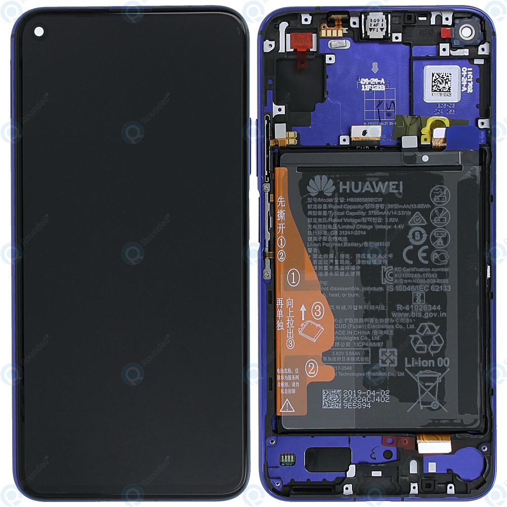 Huawei Honor Yal Al00 Yal L21 Nova 5t Yal L61 Display Module Front Cover Lcd Digitizer Battery Sapphire Blue tnq