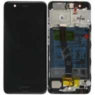 Huawei P10 Display module frontcover+lcd+digitizer + battery black 02351DGP 02351DGP