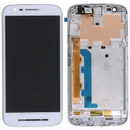 Motorola Moto E3 (XT1700) Display module frontcover+lcd+digitizer white Display digitizer, touchpanel incl. frontcover.