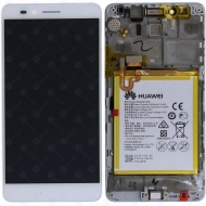 Huawei Honor 5X (KIW-L21) Display module frontcover+lcd+digitizer+battery silver 02350PEN