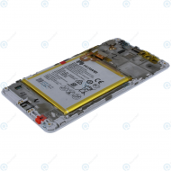 Huawei Honor 5X (KIW-L21) Display module frontcover+lcd+digitizer+battery silver 02350PEN_image-4