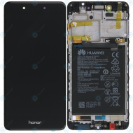 Huawei Honor 6C (DIG-L01, DIG-L21HN) Display module frontcover+lcd+digitizer+battery (Honor logo) grey 02351FUV