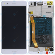 Huawei Y6 Pro 2017 Display module frontcover+lcd+digitizer+battery white 02351TUY