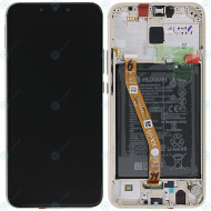 Huawei Mate 20 Lite (SNE-L21) Display module frontcover+lcd+digitizer+battery platinum gold 02352DKN