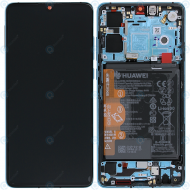 Huawei P30 (ELE-L09 ELE-L29) Display module frontcover+lcd+digitizer+battery aurora blue 02352NLN