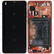 Huawei P30 Pro (VOG-L09 VOG-L29) Display module frontcover+lcd+digitizer+battery amber sunrise 02352PGK
