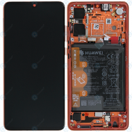 Huawei P30 (ELE-L09 ELE-L29) Display module frontcover+lcd+digitizer+battery amber sunrise 02352NLQ