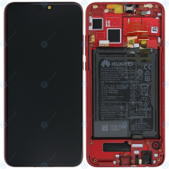 Huawei Honor 8X (JSN-L21) Display module frontcover+lcd+digitizer+battery red 02352EEL