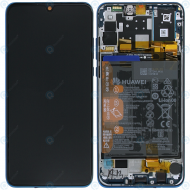 Huawei P30 Lite New Edition (MAR-LX1B) Display module front cover + LCD + digitizer + battery peacock blue 02352PJP