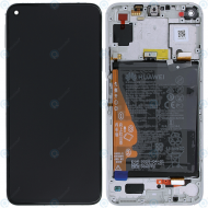 Huawei Honor 20 (YAL-AL00 YAL-L21) Nova 5T (YAL-L61) Display module front cover + LCD + digitizer + battery icelandic white 02352TPC