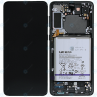 Samsung Galaxy S21+ (SM-G996B) Display module front cover + LCD + digitizer + battery (WITHOUT CAMERA) phantom black GH82-27272A