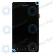 Sony Xperia J ST26i Display full module, Digitizer assembly Zwart onderdeel A6124202B