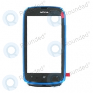 Nokia Lumia 610 front cover, voorzijde blauw (cyan)