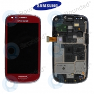 Samsung Galaxy S3 Mini (I8190) Display unit complete red