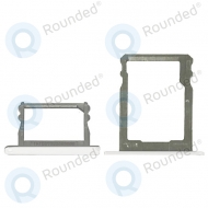 Huawei P8 Micro SD tray + Sim card tray white  image-1