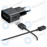 Samsung USB travel charger 1000 mAh incl. USB data cable black ETA0U81EBE + ECC1DU5ABE ETA0U81EBE + ECC1DU5ABE