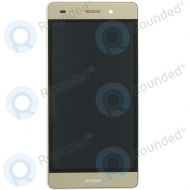 Huawei P8 Lite Display module frontcover+lcd+digitizer gold 02350KGP image-1