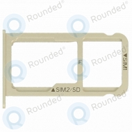 Huawei P9 Lite Sim tray + MicroSD tray gold Incl. microSD tray. 51661ACP