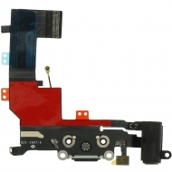 Charging connector flex incl. Audio connector black for iPhone 5S Incl. audio connector and microphone module.   image-1