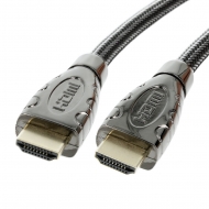 HDMI cable 1.5 meter Version: 1.4 HighSpeed with Ethernet. Connector types: HDMI A Male to HDMI A Male. Length: 1.5 meter. Color: Black.  Material: Nylon.