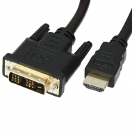 HDMI cable 10 meter Version: 1.3 HighSpeed. Connector types: HDMI A Male to DVI D Male. Length: 10 meter. Color: Black.