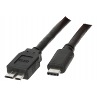 USB Type-C cable 1 meter Version: USB 3.1 SuperSpeed+. Connector types: USB 3.1 type-C Male to Micro-USB 3.0 B Male. Length: 1 meter. Color: Black.