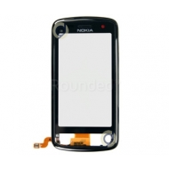 Nokia C6-01 front cover and touchscreen, front frame and digitizer black spare part T1V6 104151 1