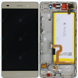 Huawei P8 Lite Ale L21 Display Module Front Cover Lcd Digitizer Battery Gold 02350kgp