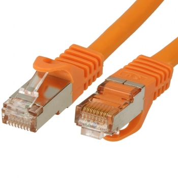FTP CAT7 network cable 30 meter Type: S/FTP CAT7. Wires: AWG 26. Connector 1: RJ45 Male. Connector 2: RJ45 Male. Length: 30 meter. Color: Orange. Halogen free: Yes.