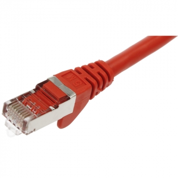 FTP CAT6 network cable 0.25 meter Type: S/FTP CAT6. Wires: AWG 27/7. Connector 1: RJ45 Male. Connector 2: RJ45 Male. Length: 0.25 meter. Color: Red. Halogen free: No. Extra: 1x Right angle cable.  image-1