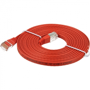 FTP CAT6 network cable 5 meter Type: S/FTP CAT6. Connector 1: RJ45 Male. Connector 2: RJ45 Male. Length: 5 meter. Color: Red. Extra: Flatcable  image-1