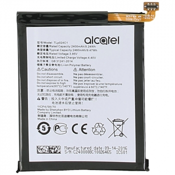 Alcatel A3 (OT-5046D, OT-5046Y), Shine Lite (OT-5080X) Battery TLp024C1 2400mAh CAC2400011C1 CAC2400011C1
