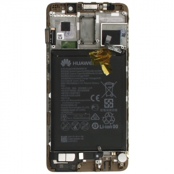 Huawei Mate 9 Pro Display module frontcover+lcd+digitizer+battery gold Display module frontcover+lcd+digitizer+battery. Original complete display LCD + front cover +  touchscreen + battery. Display unit complete with battery.  image-2