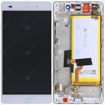 Huawei P8 Lite (ALE-L21) Display module frontcover+lcd+digitizer+battery white 02350KCD