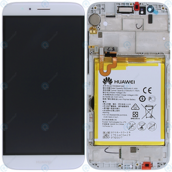 Huawei G8 (RIO-L01) Display module frontcover+lcd+digitizer+battery silver 02350KJG