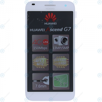Huawei Ascend G7 (G760-L01) Display module frontcover+lcd+digitizer+battery silver white 02350DCF 02350DCD_image-4