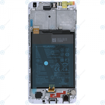 Huawei Honor 7X (BND-L21) Display module frontcover+lcd+digitizer+battery white gold 02351QBV_image-2