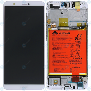 Huawei P smart (FIG-L31) Display module frontcover+lcd+digitizer+battery white 02351SVL 02351SVE