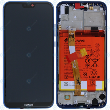 Huawei P20 Lite (ANE-L21) Display module frontcover+lcd+digitizer+battery klein blue 02351VUV