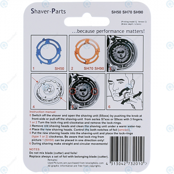 Philips Replacement Shaving heads (3 pieces) SH50, SH70, SH90_image-1