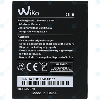 Wiko Jerry 2 Battery 2610 2500mAh S104-T19000-039 S104-T19000-029
