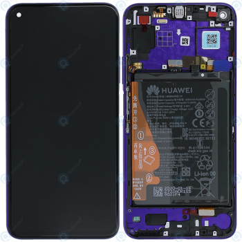 Huawei Nova 5T (YAL-L61) Display module front cover + LCD + digitizer + battery midsummer purple 02353EBH