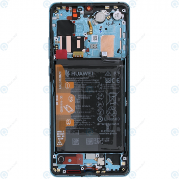 Huawei P30 Pro (VOG-L09 VOG-L29), P30 Pro New Edition (VOG-L29D) Display module front cover + LCD + digitizer + battery (REFURBISHED) aurora blue 02353FUS_image-6