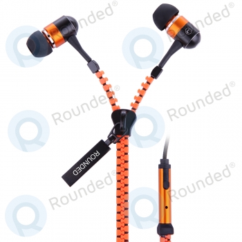Rounded fly-zipper stereo headset natural black/orange ULTRA plus 3.5MM