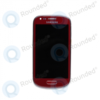 Samsung Galaxy S3 Mini (I8190) Display unit complete red image-1