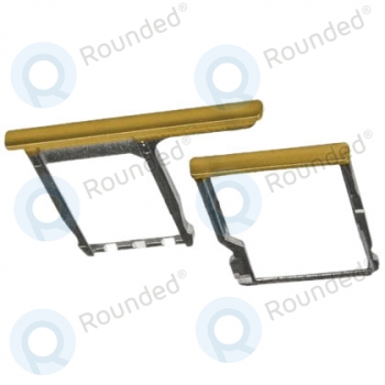 HTC One M8, One M8s Sim tray + Micro SD tray gold  image-1